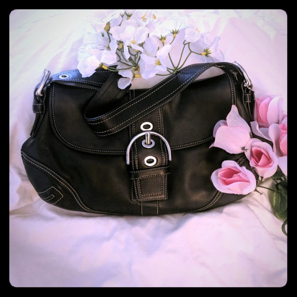 Coach black leather purse